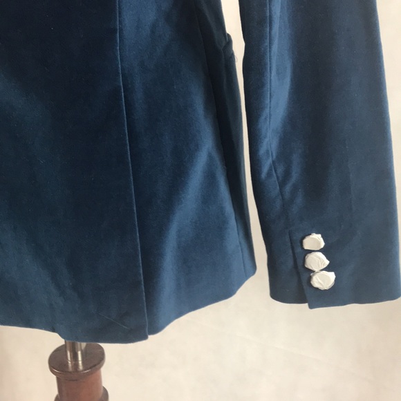 NWT Tahari One-Button Blue Velvet Blazer - Picture 5 of 9
